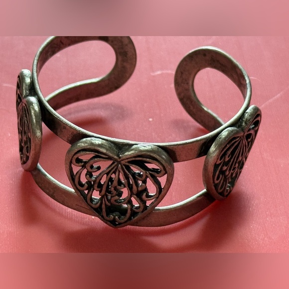 Vintage Antique Heart Cuff Bracelet - Picture 1 of 5